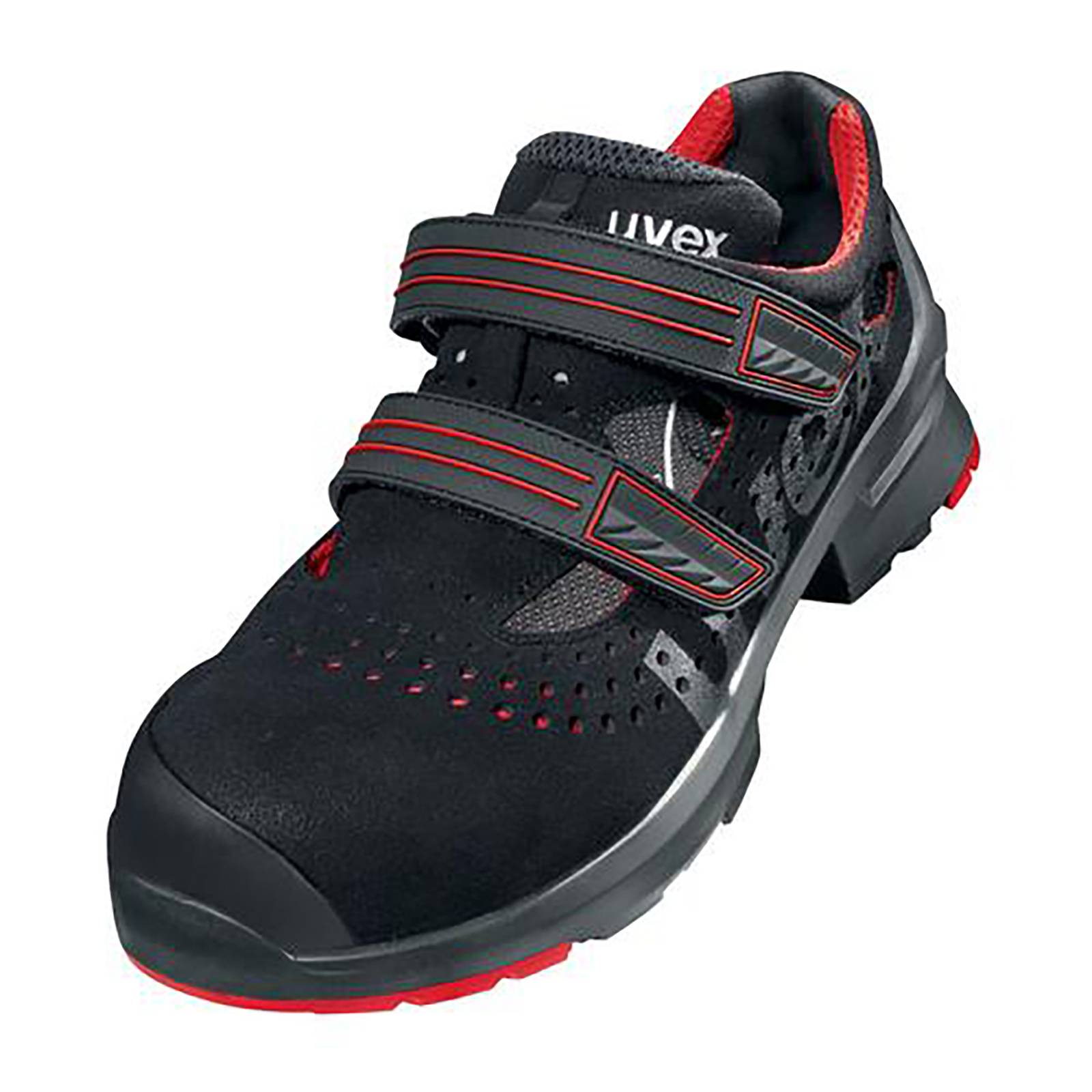 uvex 1 Sandalen S1P schwarz, rot Weite 11 Gr. 37
