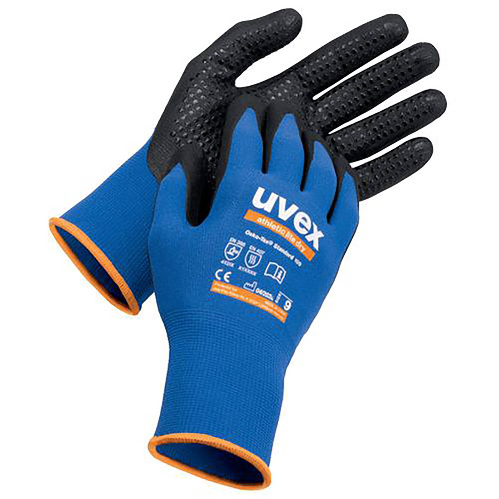 uvex Schutzhandschuh athletic lite dry blau, schwarz Gr. 7