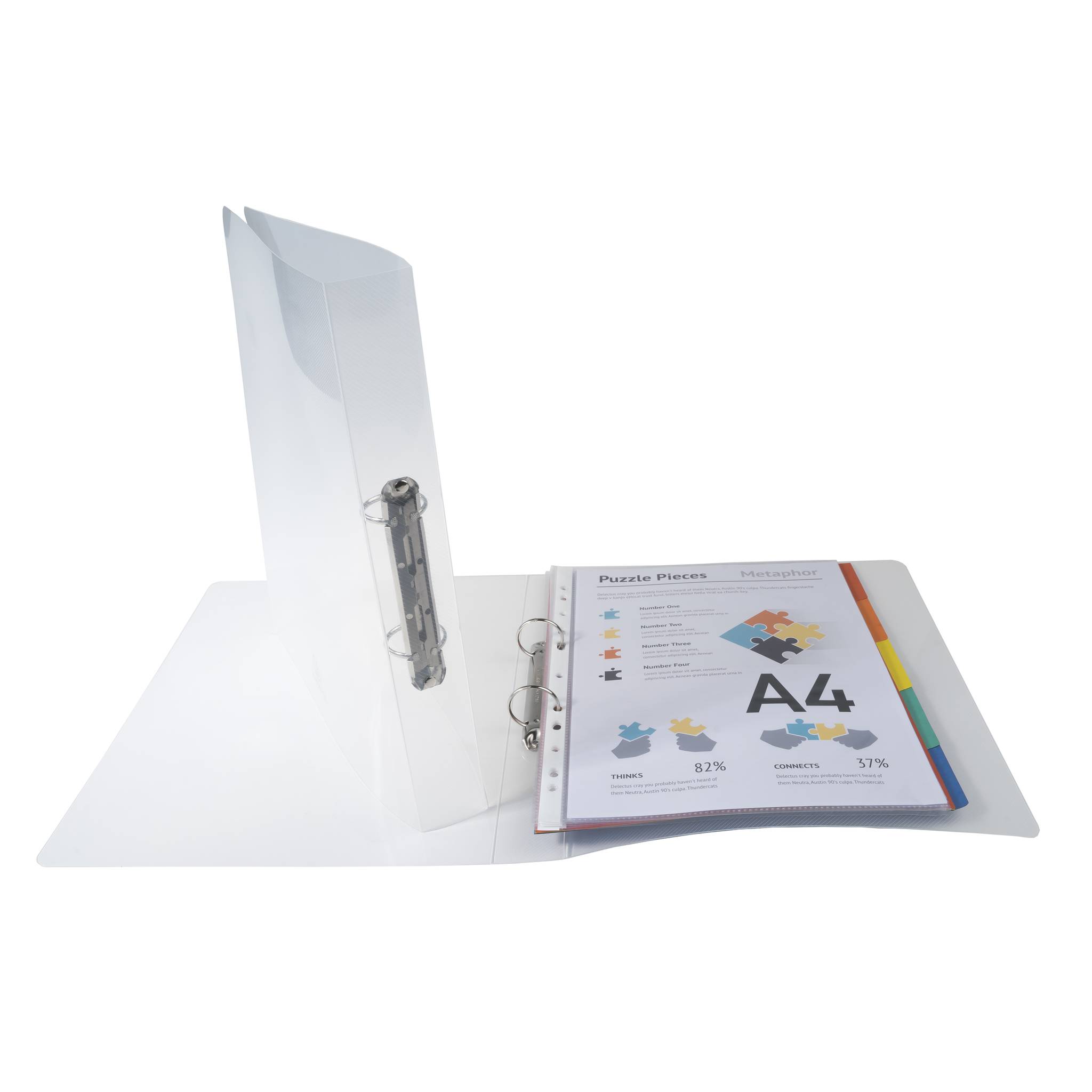 Exacompta 20x Ringbuch PP 700µ 2Ring 30mm Rücken 40mm Crystal A4 Kristall 54342E