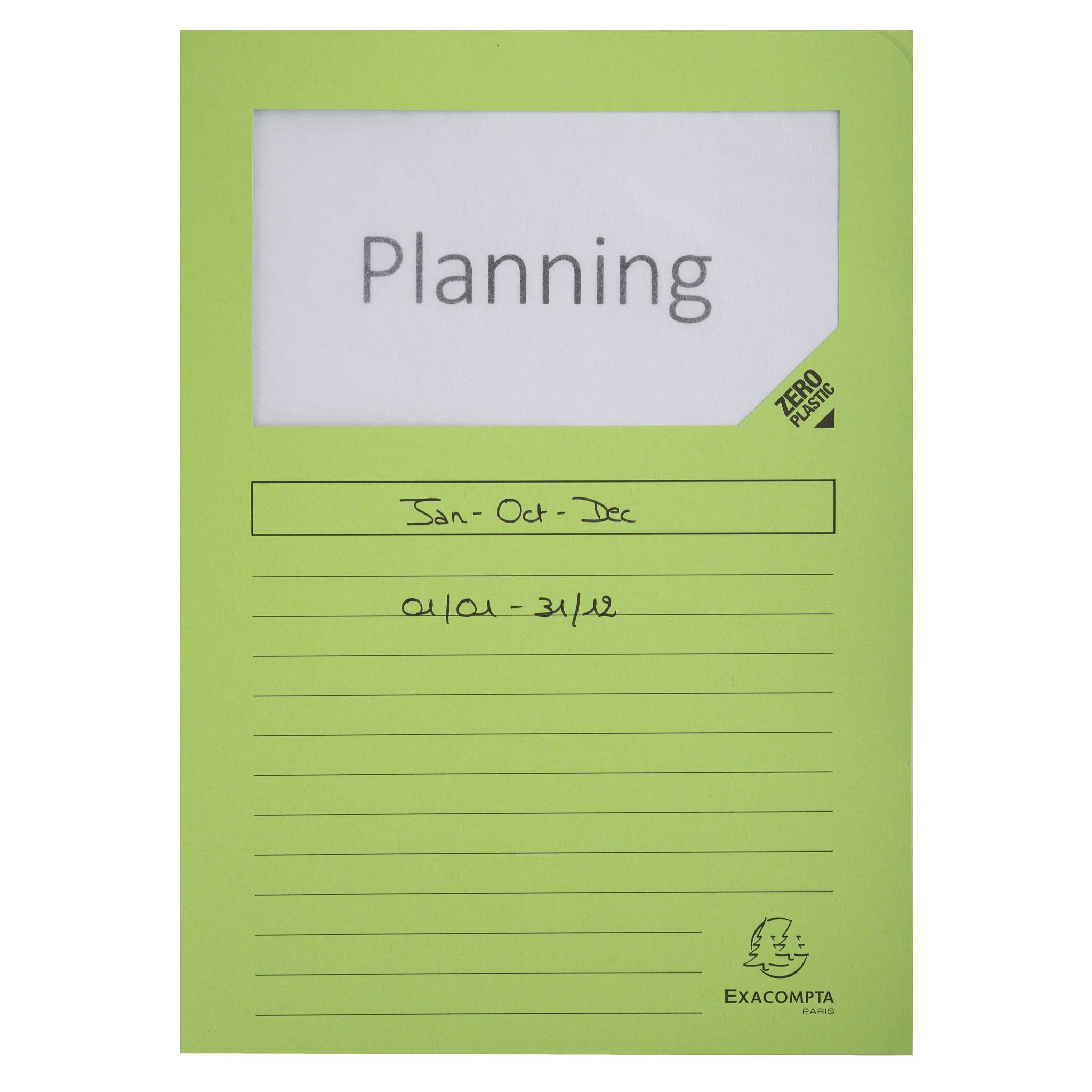 Exacompta 16x 25 Fenstermappen, A4, 160g, plastikfrei, Giftgrün, 50253E