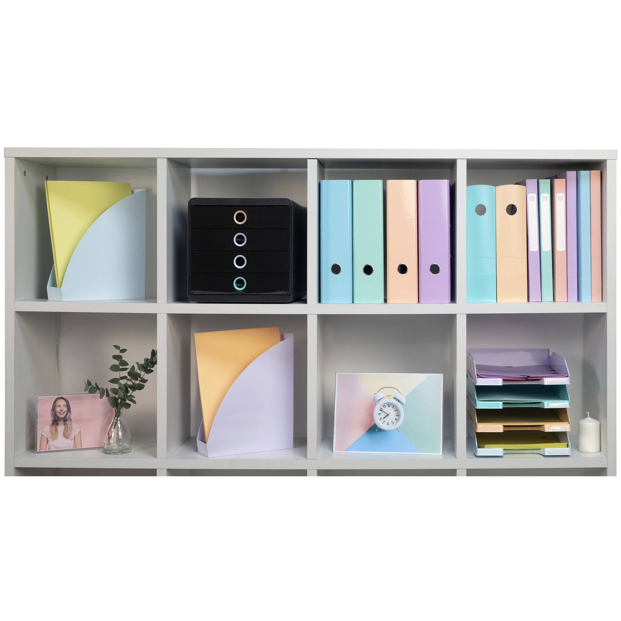 Exacompta 314496D Exacompta, AQUAREL Schubladenbox mit 4 Schubfächern, POP-BOX, für Dokumente A4+ - Farben sortiert