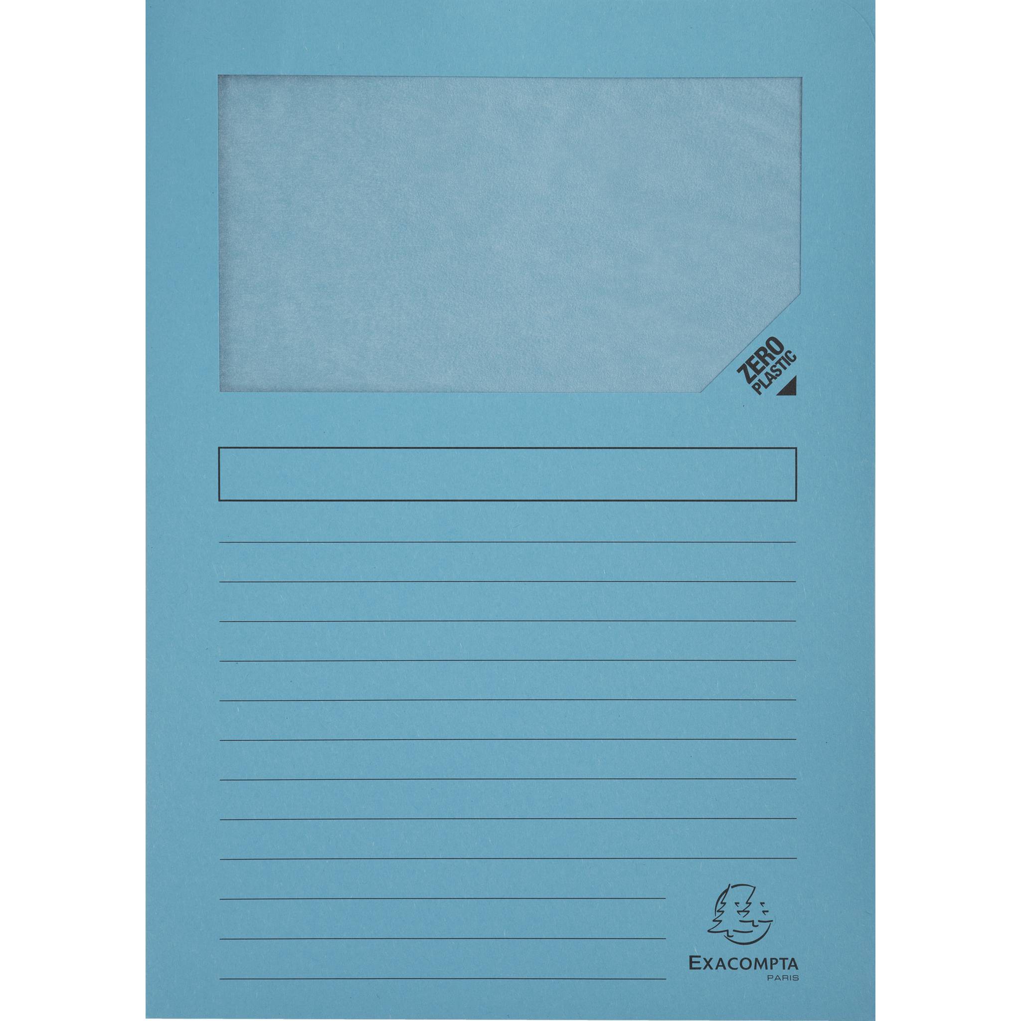 Exacompta 16x 25 Fenstermappen, A4, 160g, plastikfrei, Hellblau, 50252E