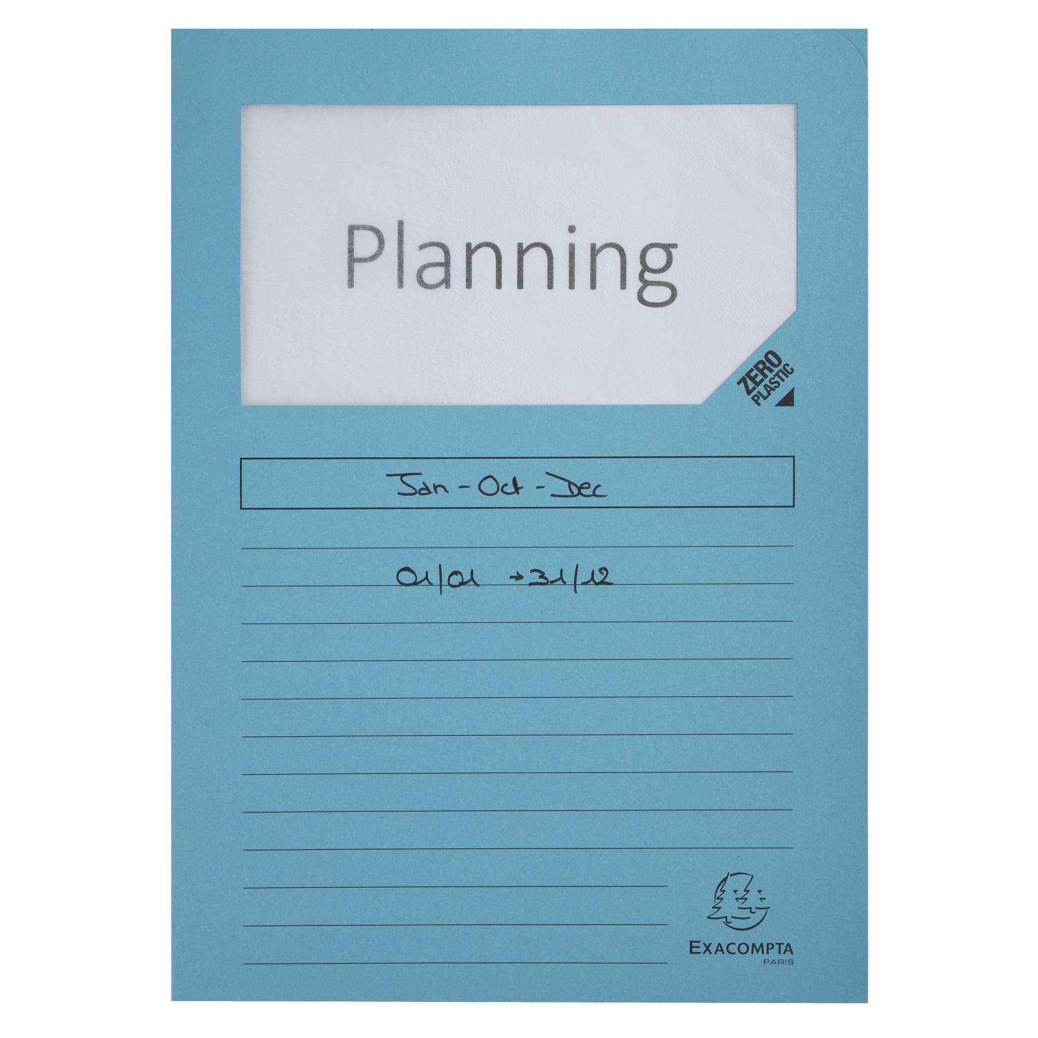 Exacompta 16x 25 Fenstermappen, A4, 160g, plastikfrei, Hellblau, 50252E
