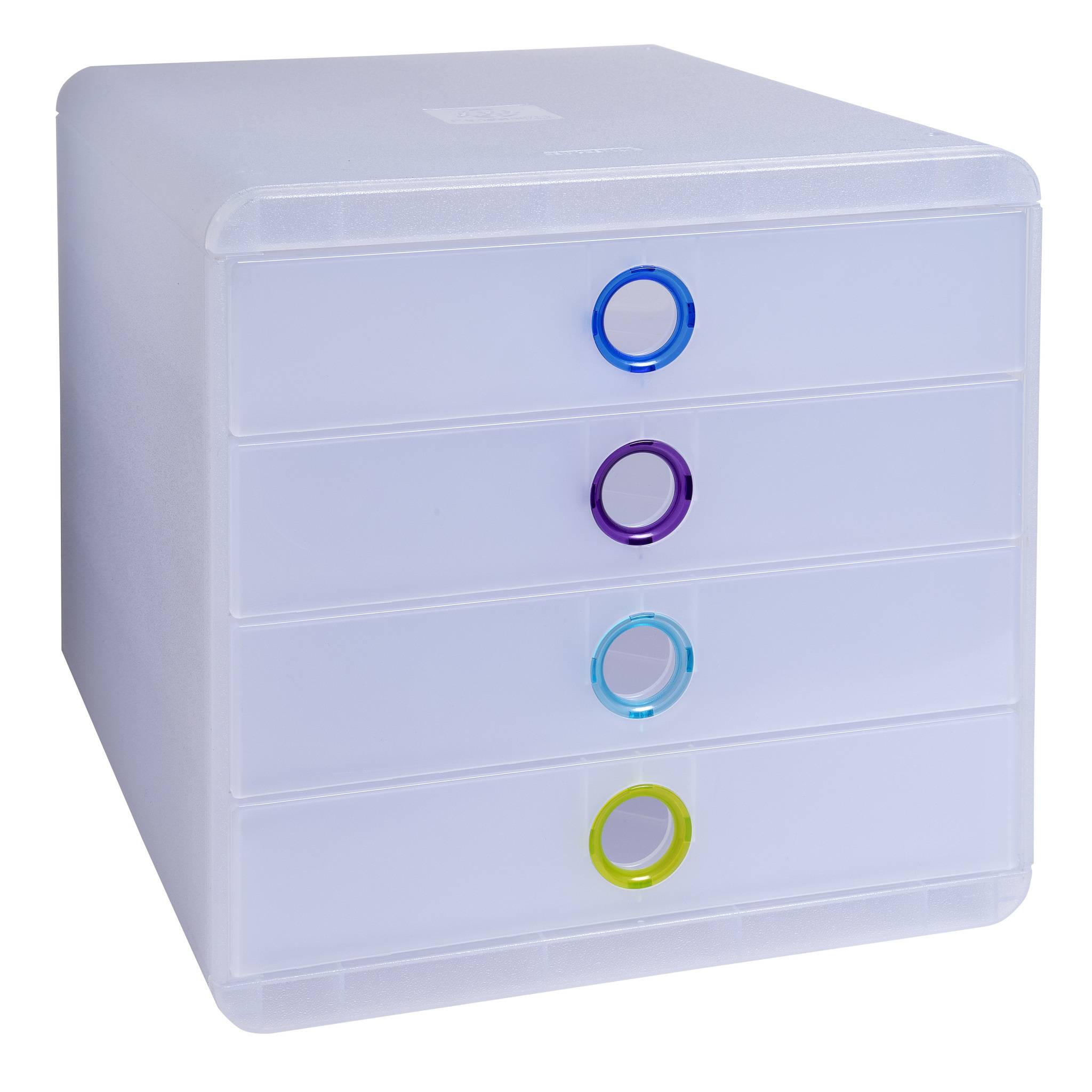 Schubladenbox Pop-Box A4+ 4Schübe tr/farbig