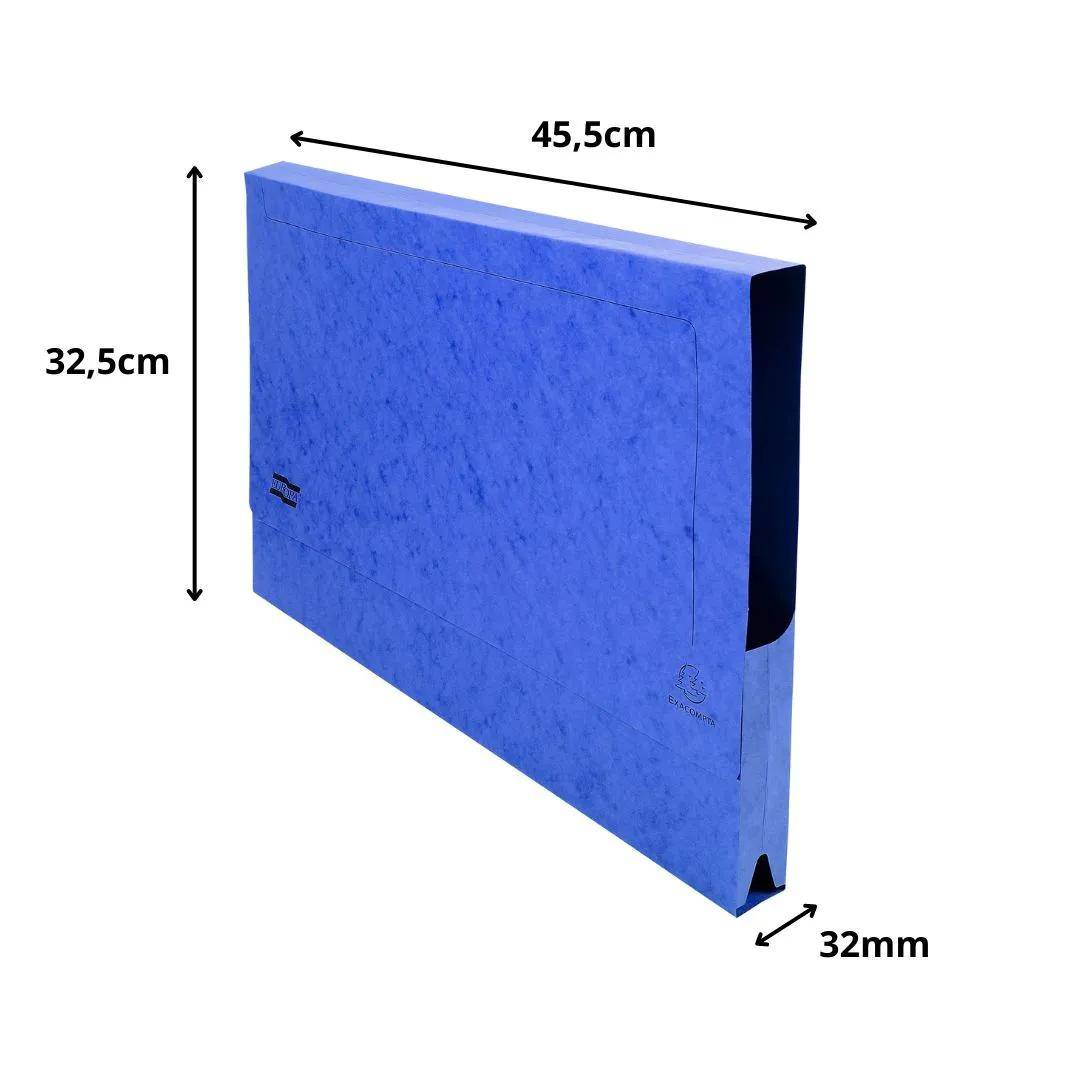 Exacompta 25x 5er Pack Aktenmappe + Verschlußkappe Karton 225g A3, Blau, 4785Z