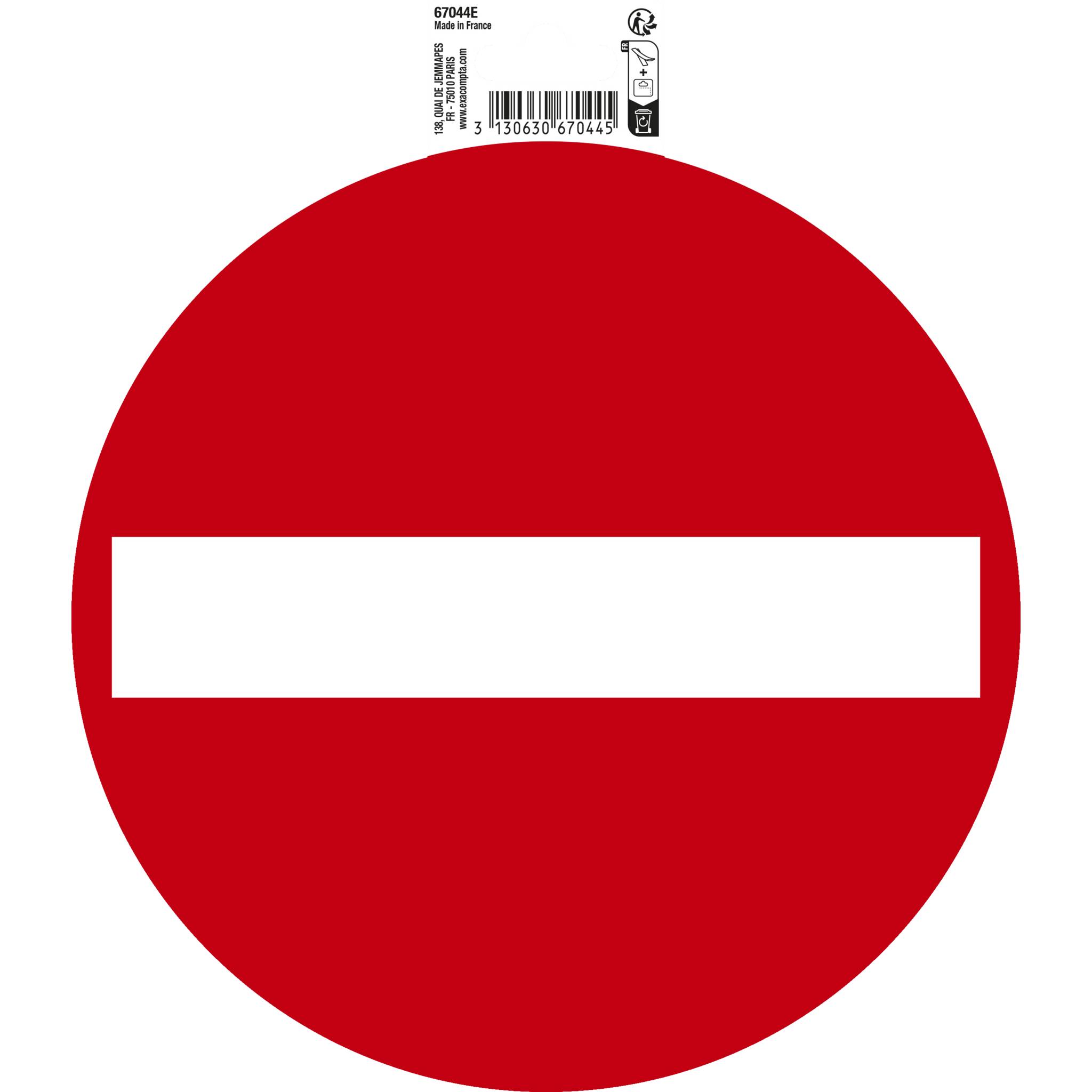 Exacompta Hinweisschild selbstklebend, PVC, Einbahnstraße 20 cm - Rot - 67044E
