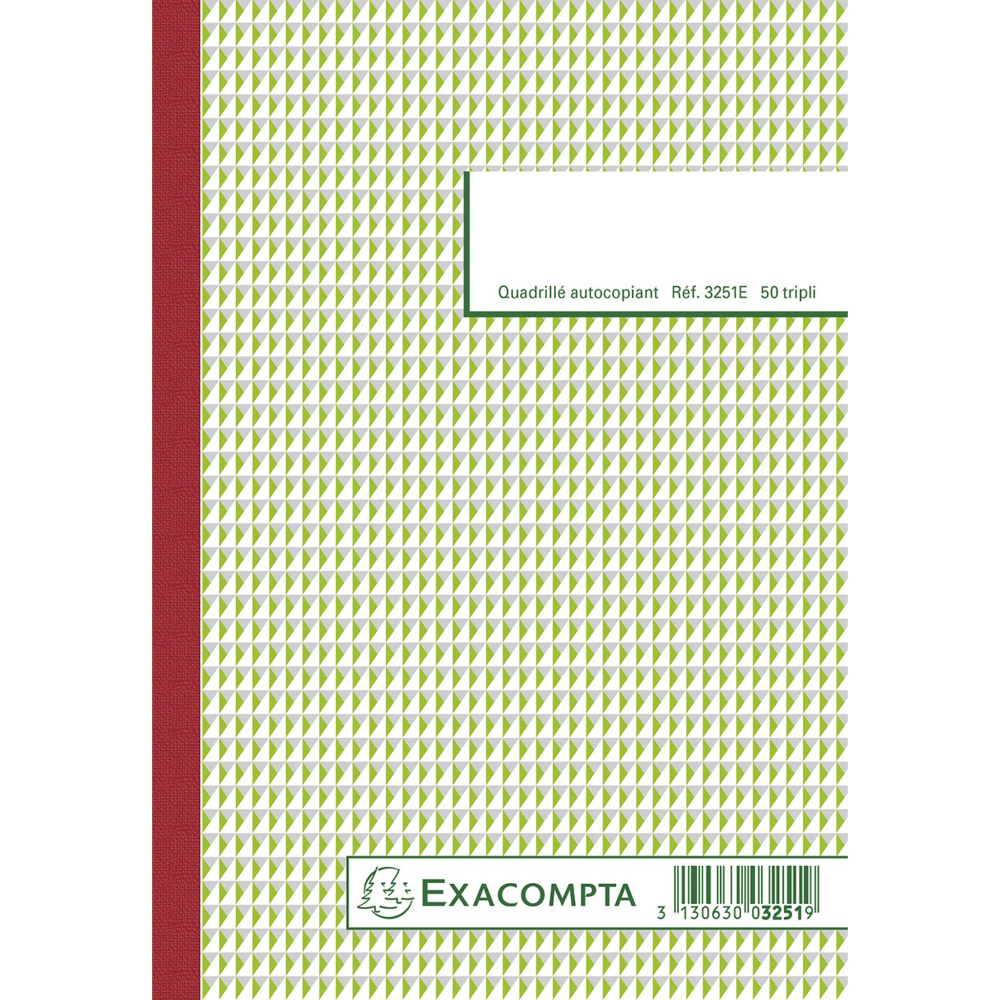 Exacompta 10x Durchschreibebuch A5 kariert 50 Blatt, dreifache Ausführung, 3251E