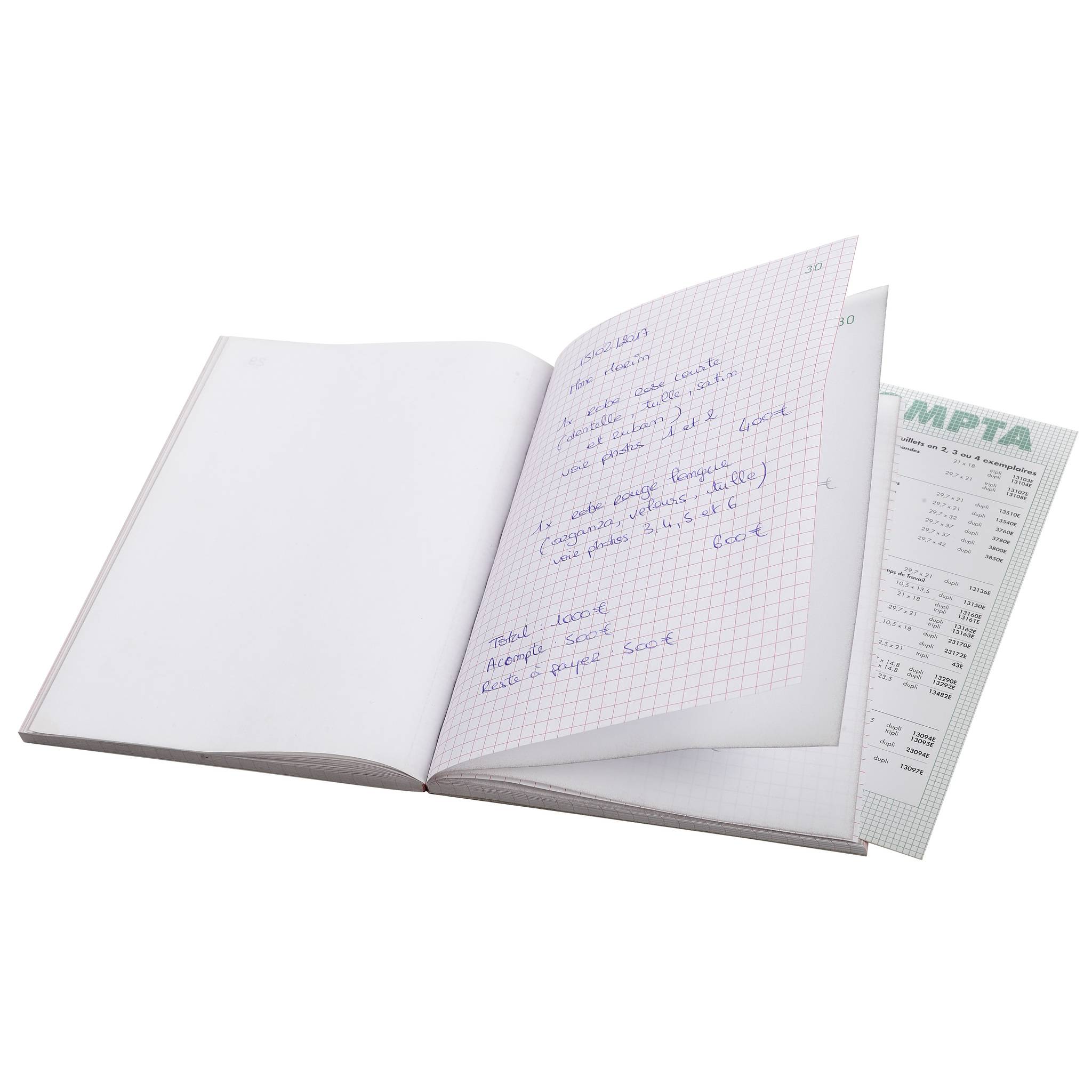 Exacompta 10x Durchschreibebuch A5 kariert 50 Blatt, dreifache Ausführung, 3251E