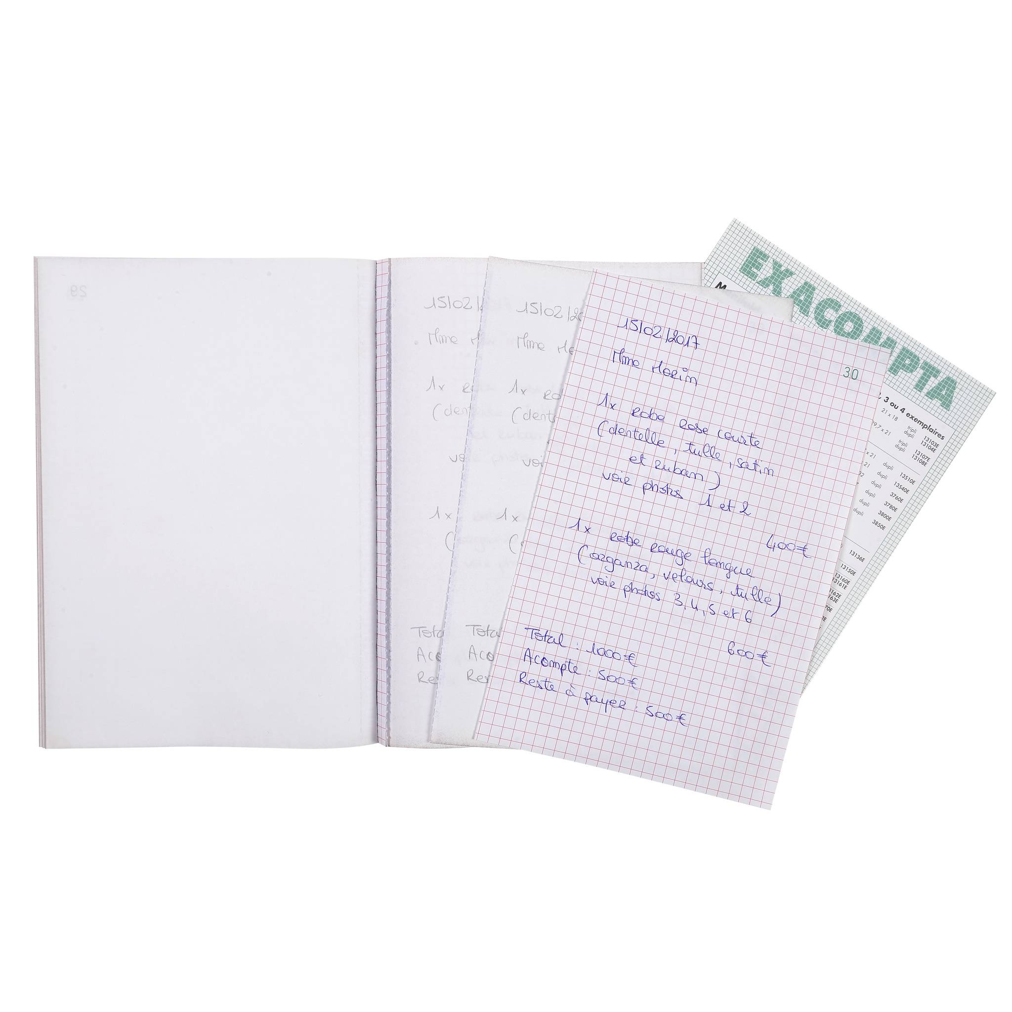Exacompta 10x Durchschreibebuch A5 kariert 50 Blatt, dreifache Ausführung, 3251E