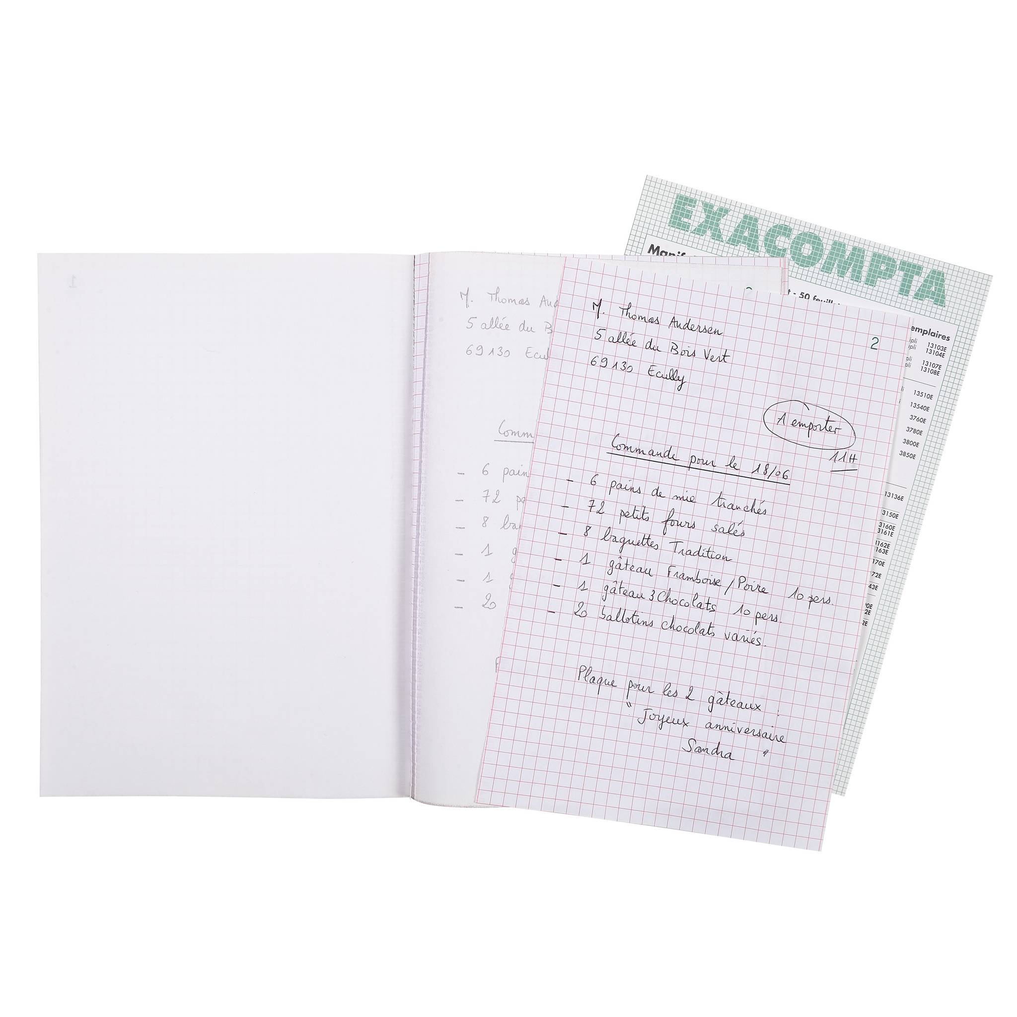 Exacompta 10x Durchschreibebuch A5 kariert 50 Blatt, doppelte Ausführung - 3250E