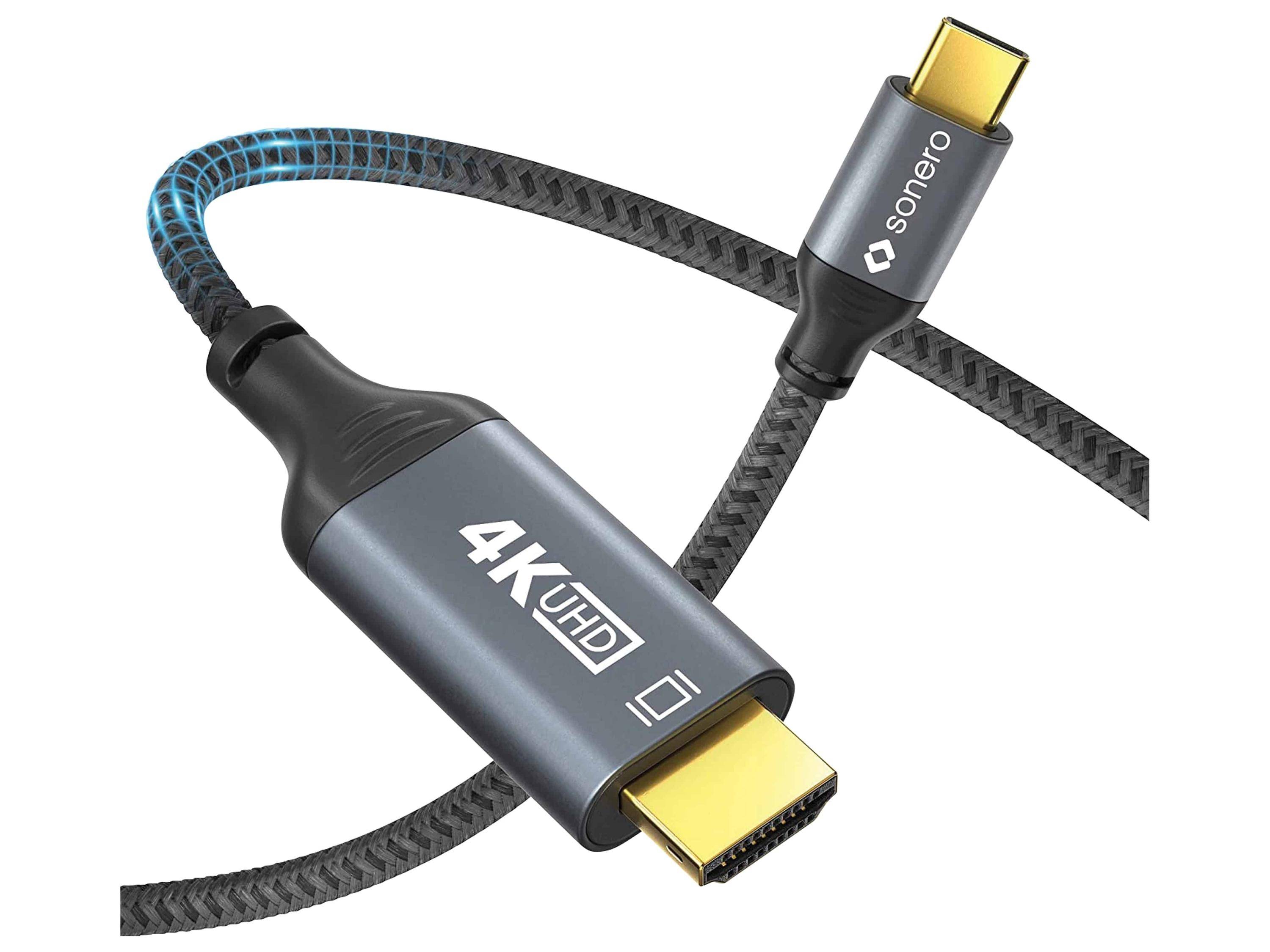 sonero USB-C auf HDMI Kabel - 4K60, 18Gbps - grau/schwarz - 1,00m