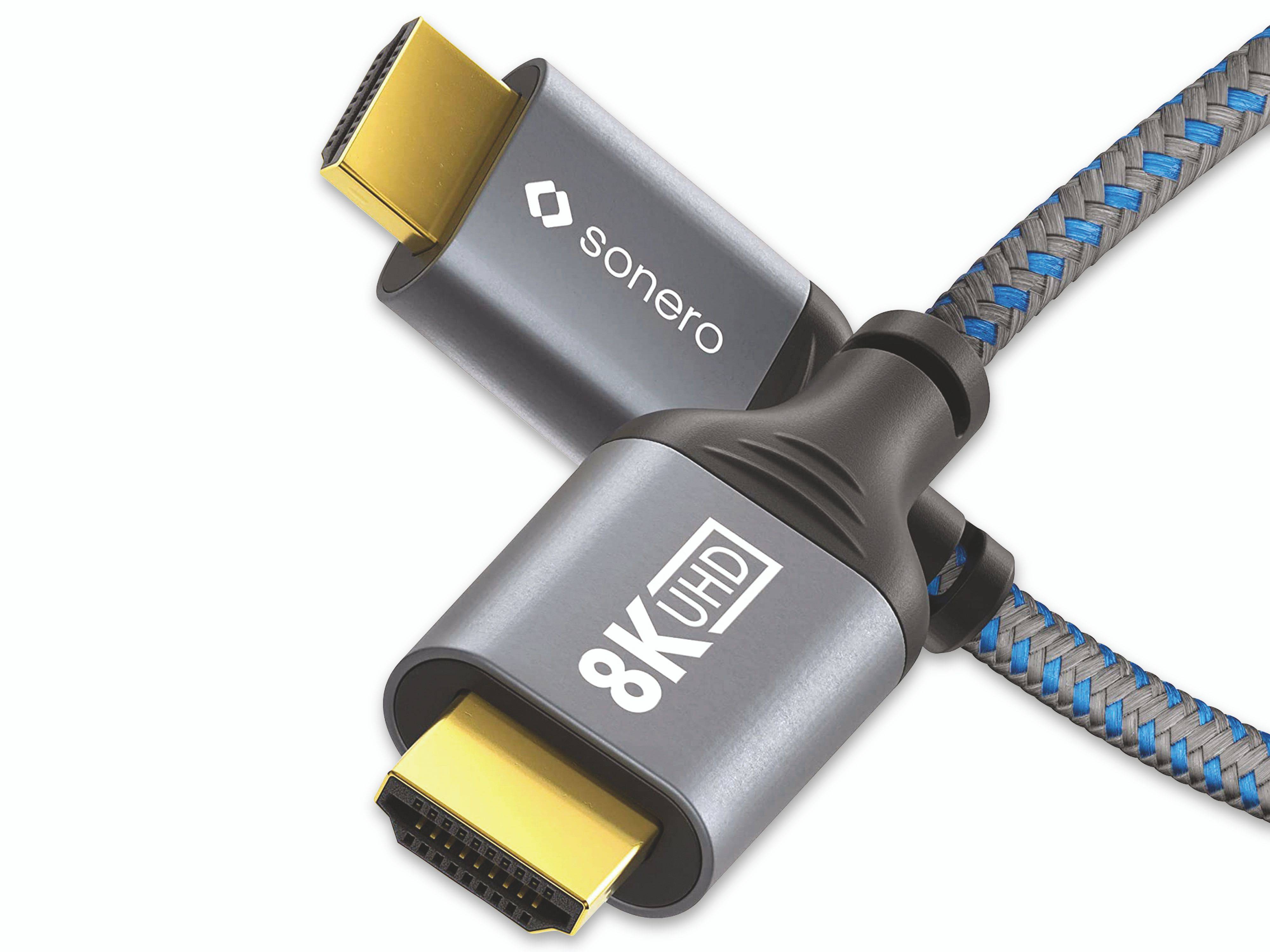 sonero HDMI auf HDMI Kabel - 8K60 - grau/blau - 1,00m SPC-HD110-010