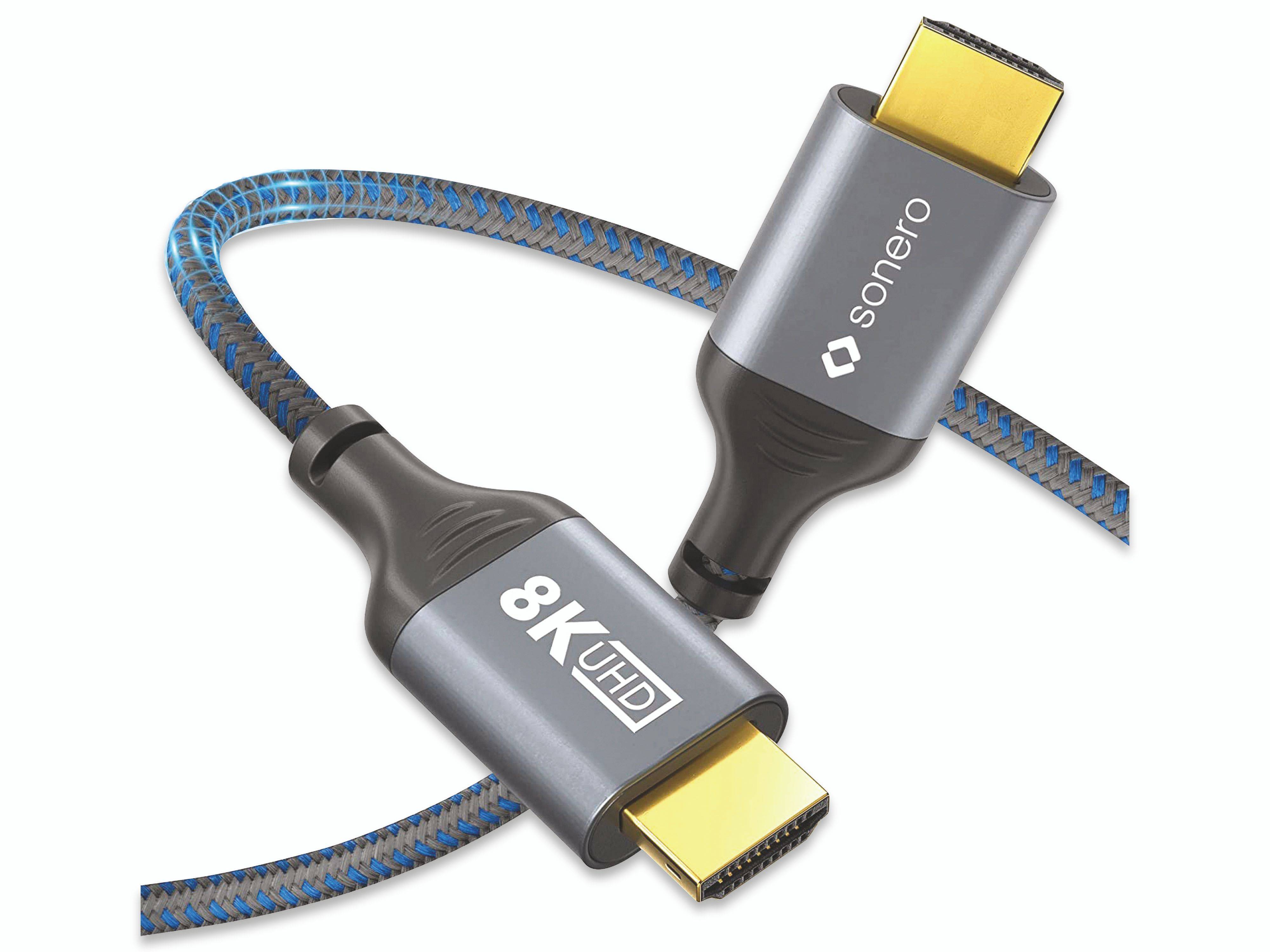 sonero HDMI auf HDMI Kabel - 8K60 - grau/blau - 1,00m SPC-HD110-010