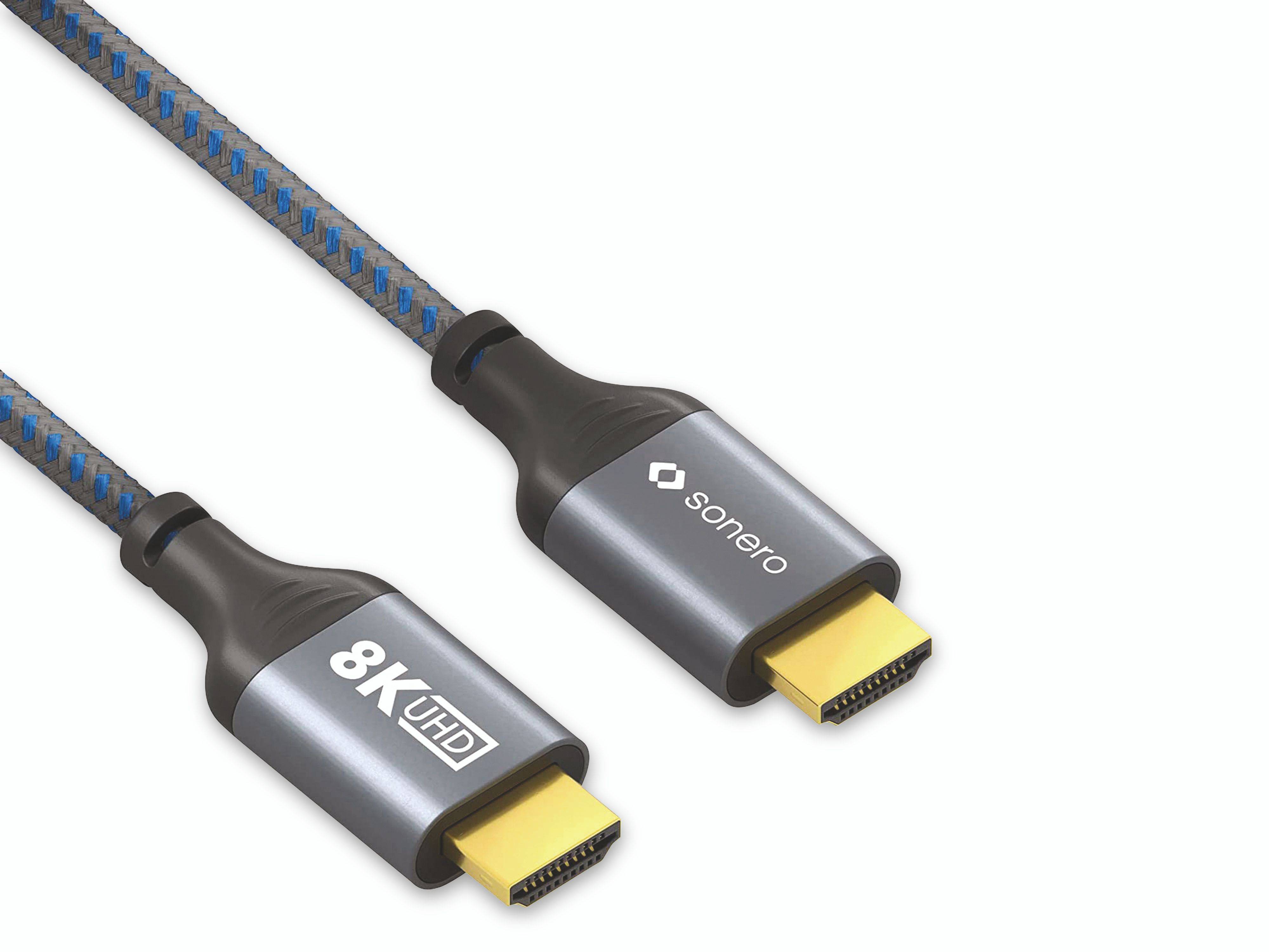 sonero HDMI auf HDMI Kabel - 8K60 - grau/blau - 1,00m SPC-HD110-010