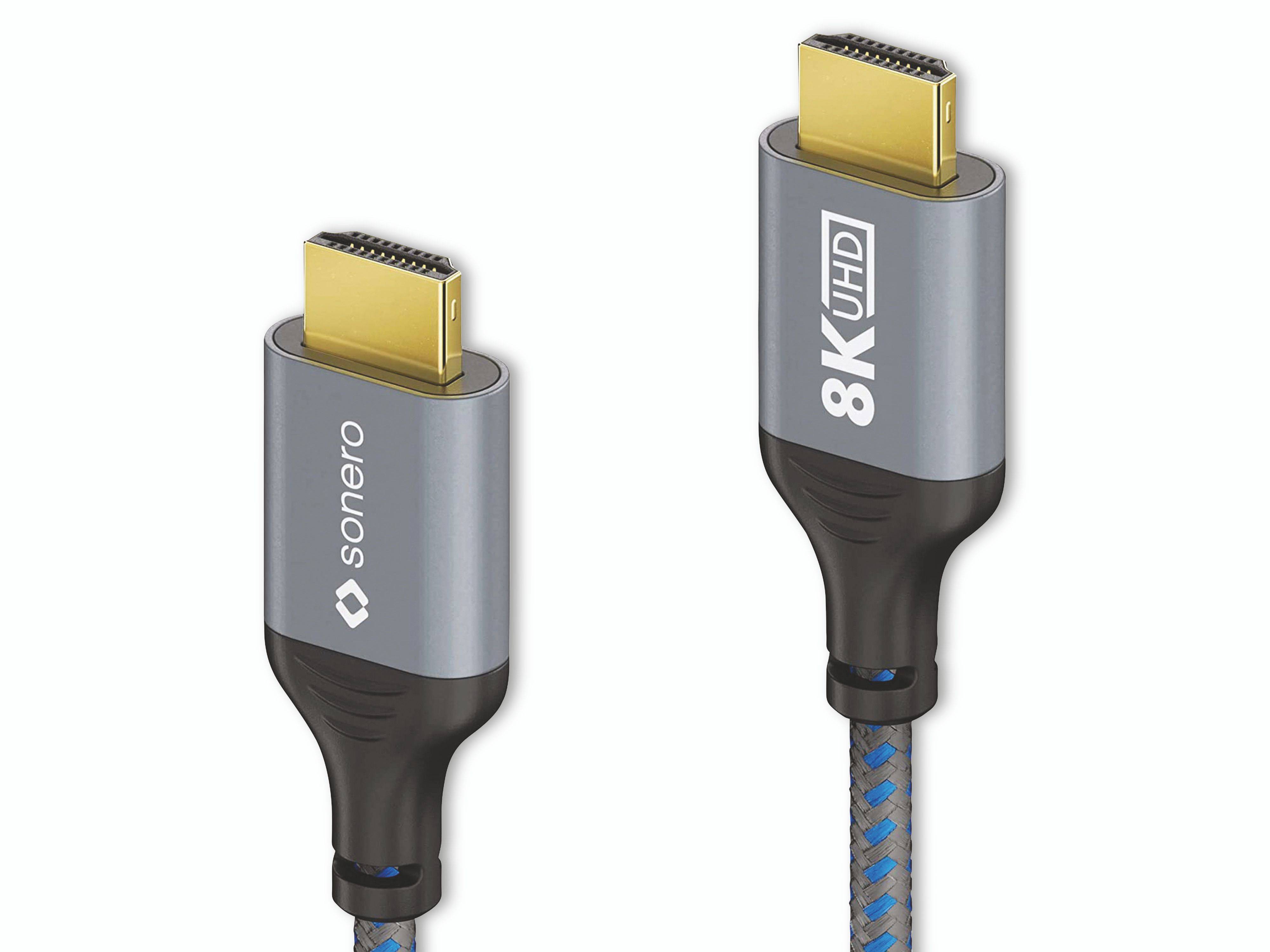 sonero HDMI auf HDMI Kabel - 8K60 - grau/blau - 1,00m SPC-HD110-010