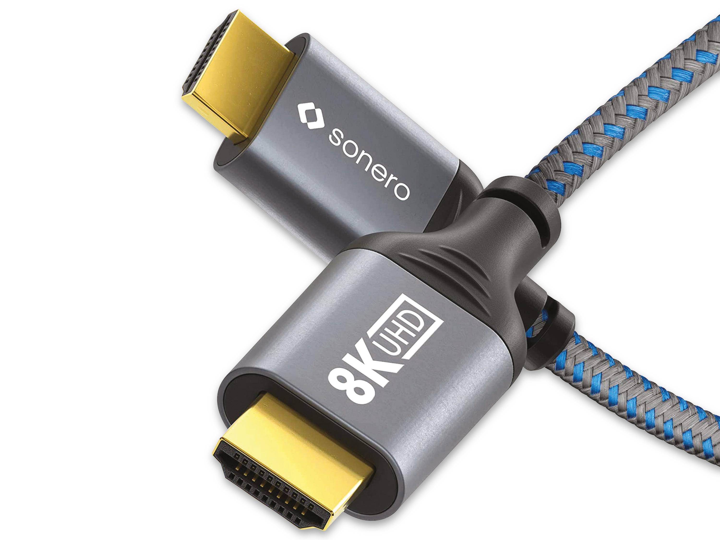sonero HDMI auf HDMI Kabel - 8K60 - grau/blau - 3,00m SPC-HD110-030