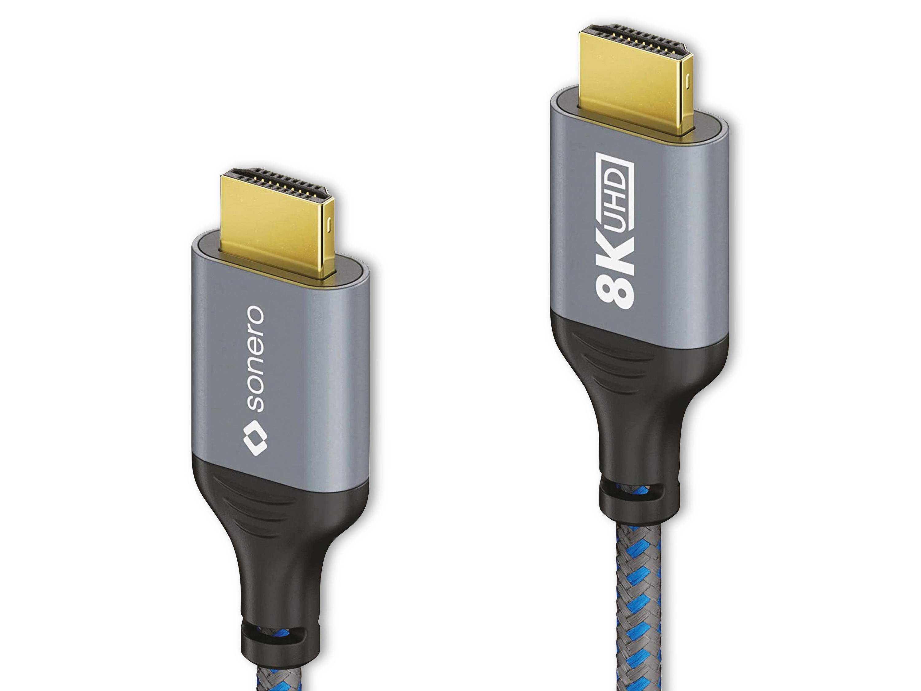 sonero HDMI auf HDMI Kabel - 8K60 - grau/blau - 3,00m SPC-HD110-030