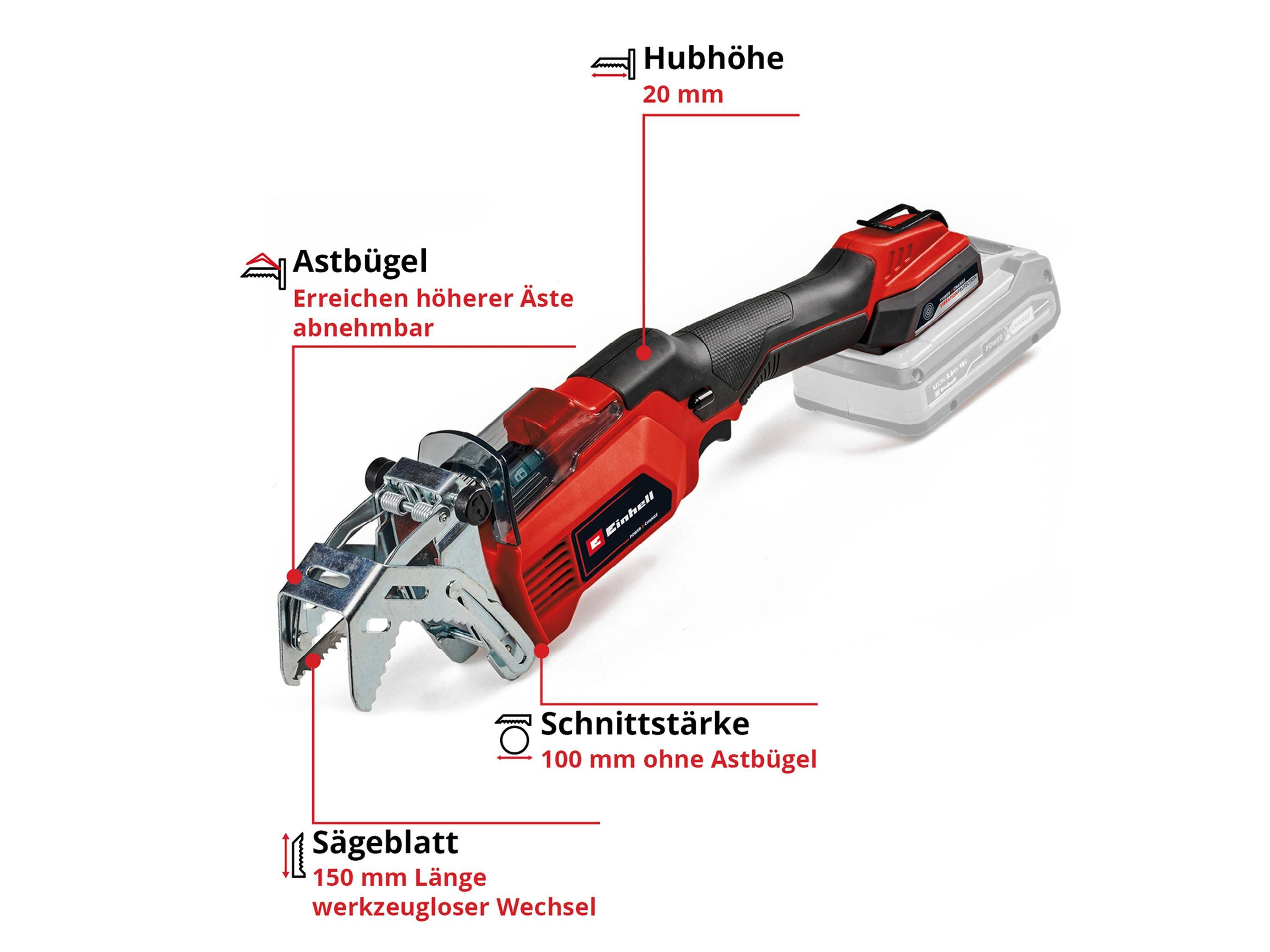Einhell Akku 3408290 Gartensäge GE-GS 18/150 Li-Solol Power X-Change 150 mm