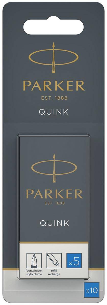 Parker Quink - Tintenpatrone - nicht dauerhaft - Königsblau (Packung mit 10)