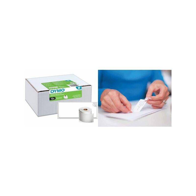 Dymo Papier - permanenter Klebstoff - weiß - 25 x 54 mm 3000 Etikett(en) (6 Rolle(n)
