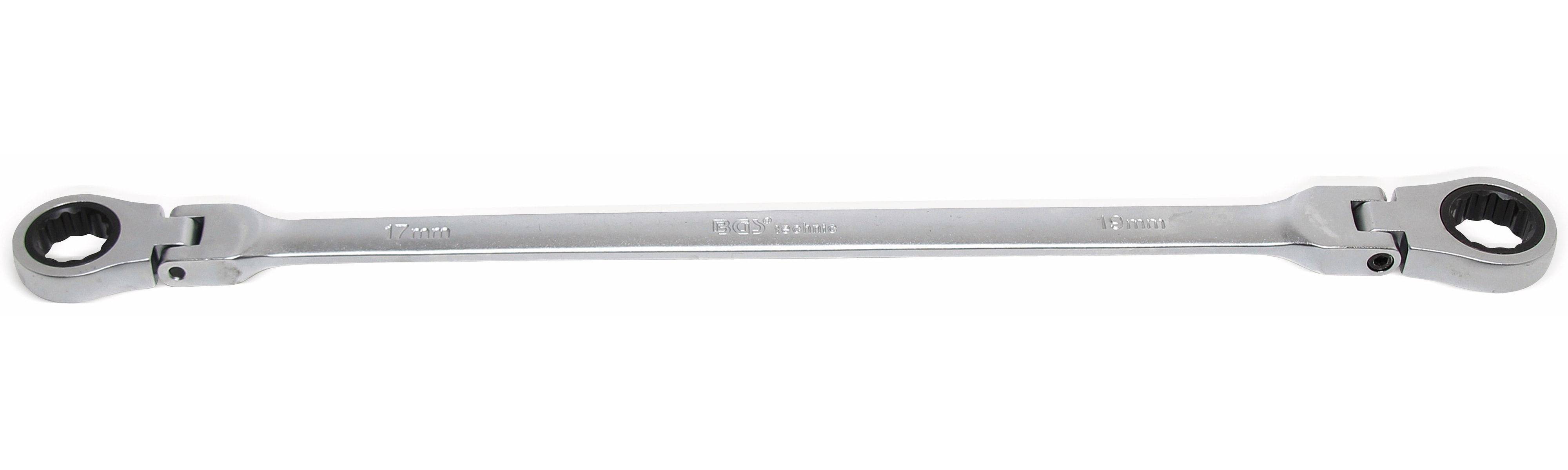 BGS technic Doppel-Ratschen-Gelenkschlüssel | SW 17 x 19 mm