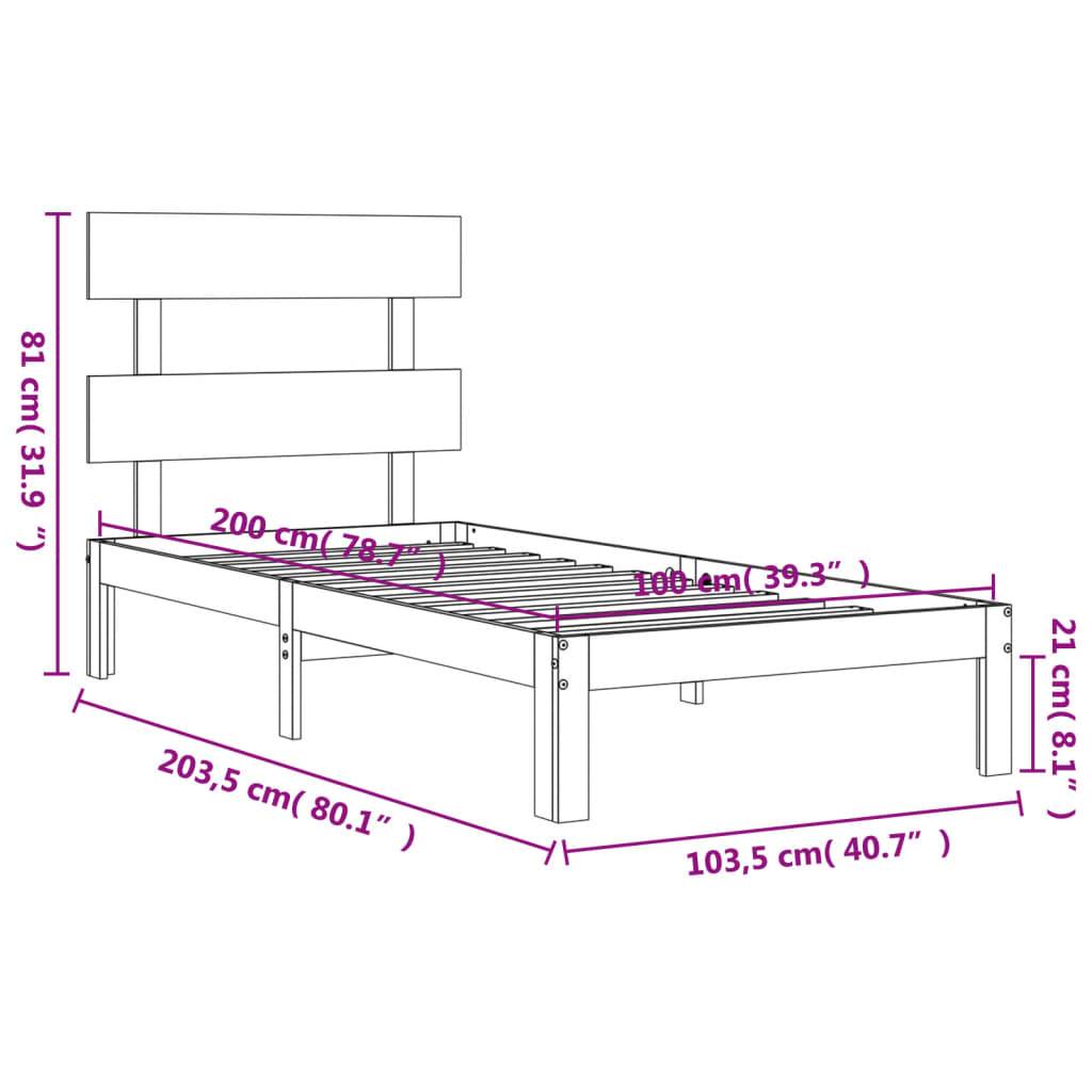 vidaXL Massivholzbett ohne Matratze Weiß 100x200 cm Kiefernholz