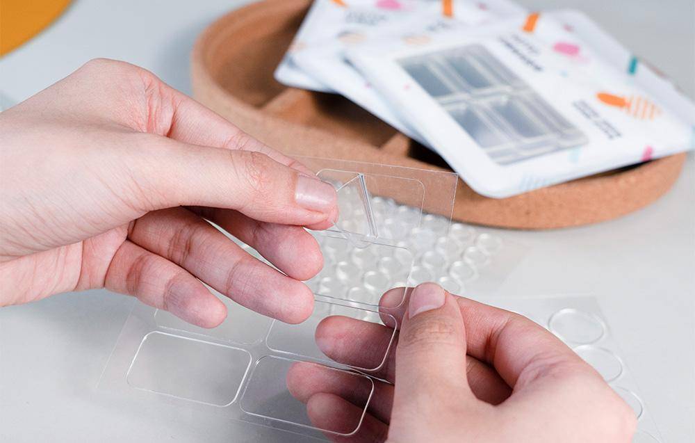 HOTO Traceless Nano Tape, rückstandsfrei ablösbares doppelseitiges Klebeband, rund, 81 Stück