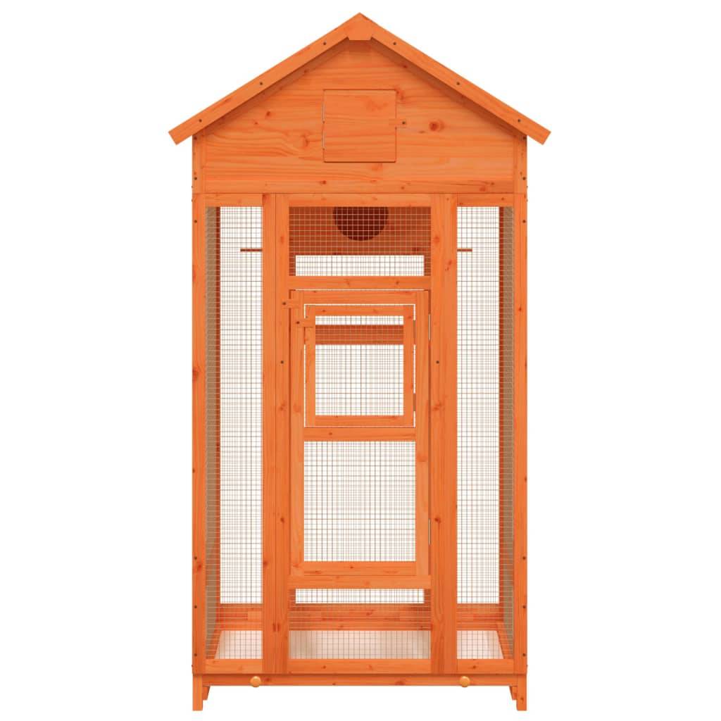 vidaXL Voliere Braun 91,5x53x170 cm Massivholz Kiefer