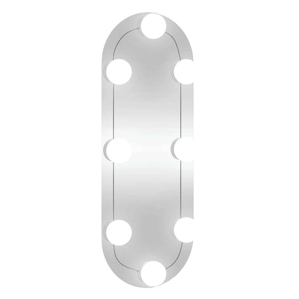 vidaXL Wandspiegel mit LED-Leuchten 15x40 cm Glas Oval