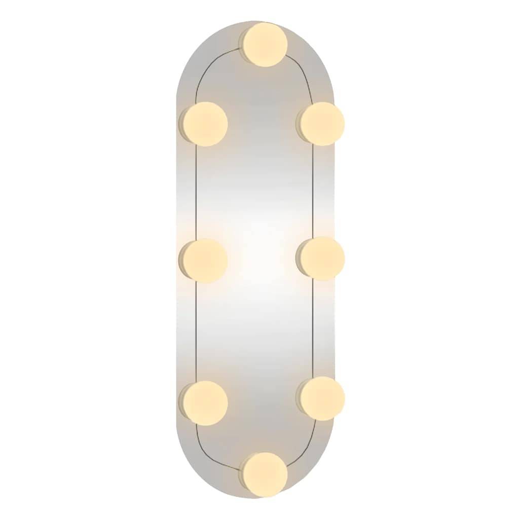 vidaXL Wandspiegel mit LED-Leuchten 15x40 cm Glas Oval