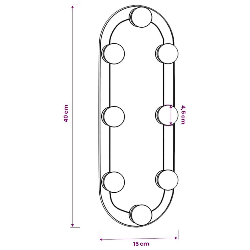vidaXL Wandspiegel mit LED-Leuchten 15x40 cm Glas Oval