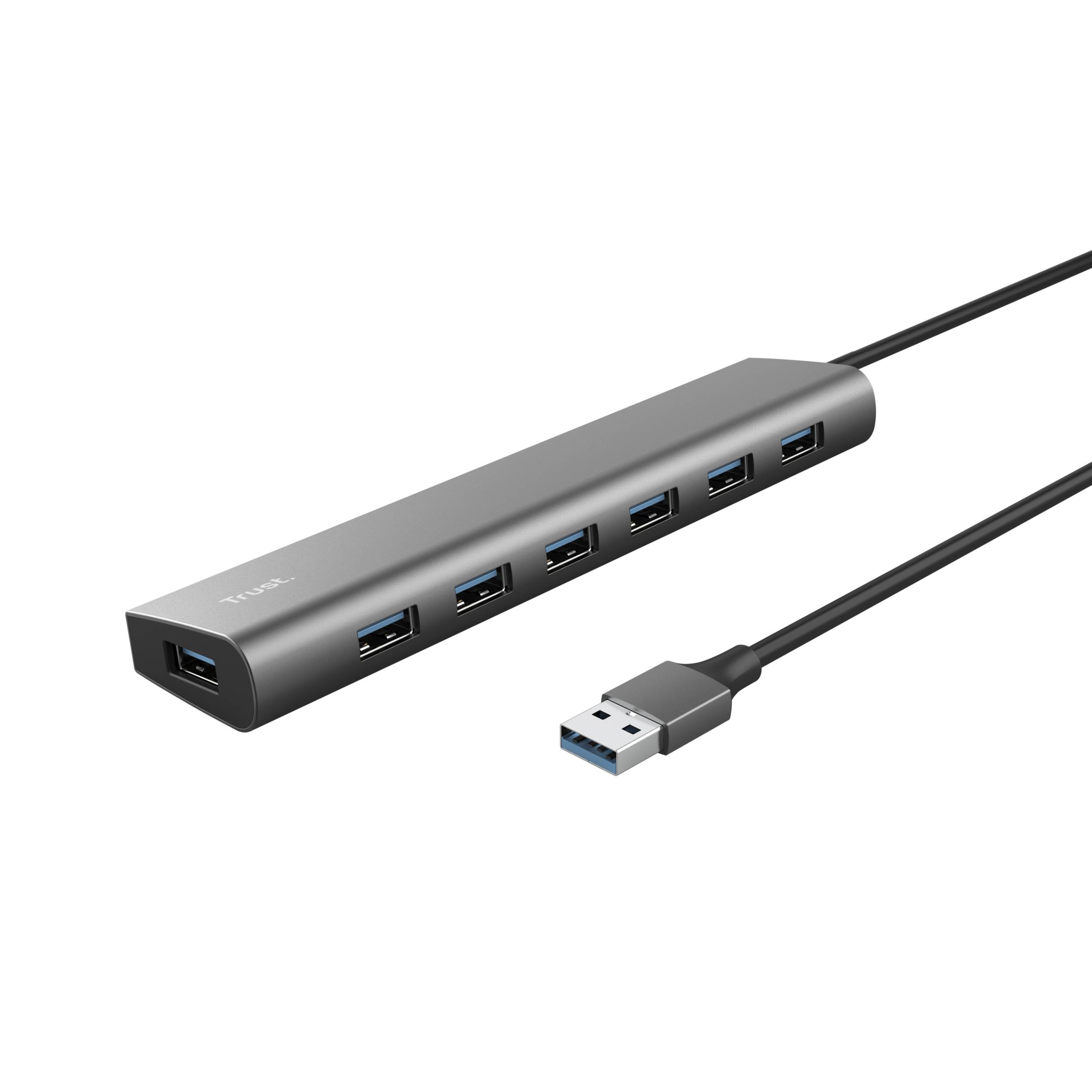 Trust Halyx - Hub - 7 x USB 3.2 Gen 1 + 1 x USB-C (Stromdurchsatz)
