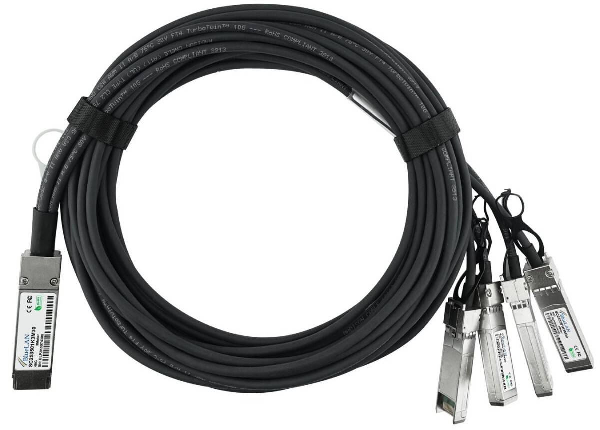BlueOptics 74764-1101 kompatibles BlueLAN QSFP DAC SC253501K1M30 - Molex 74764-1