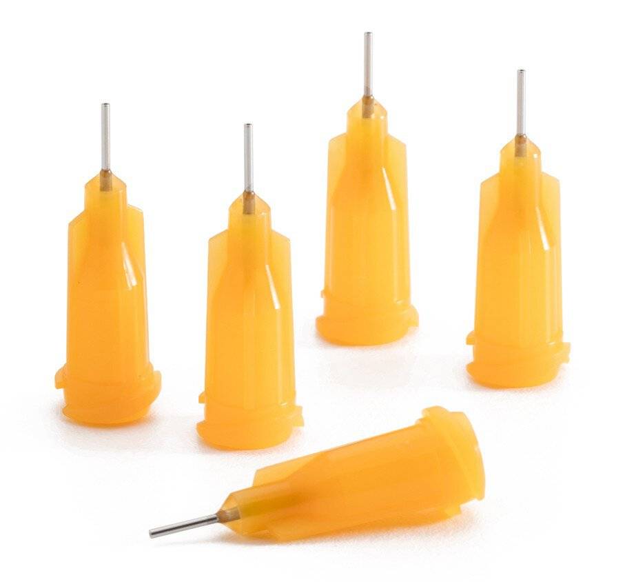 Dosiernadel 0,25", gerade, Gauge 23, orange, spitzenform gerade