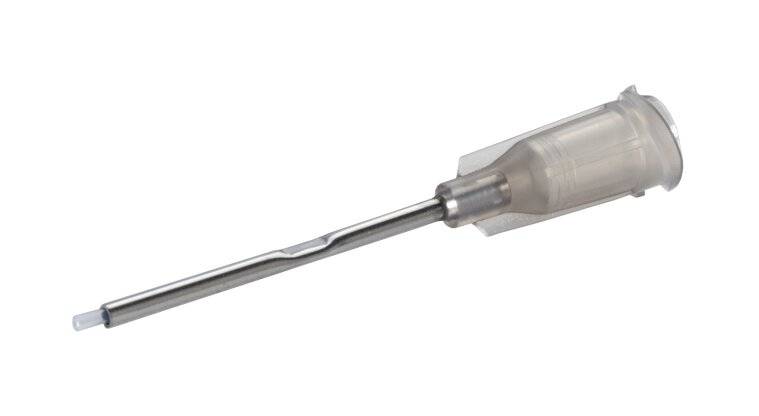 Dosiernadel 1", gerade, PTFE-Einsatz, Gauge 21, grau, spitzenform gerade