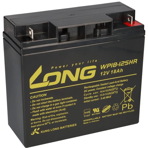Kung Long VdS WP18-12SHR 12V 18Ah AGM Blei Accu wartungsfrei Kung Long VdS WP18-12SHR 12V 18Ah AGM Blei Accu wartungsfrei