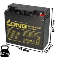 Kung Long VdS WP18-12SHR 12V 18Ah AGM Blei Accu wartungsfrei Kung Long VdS WP18-12SHR 12V 18Ah AGM Blei Accu wartungsfrei