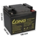 Kung Long Akku 12V 50Ah Pb Batterie AGM WP50-12NE zyklenfest Kung Long Akku 12V 50Ah Pb Batterie AGM WP50-12NE zyklenfest