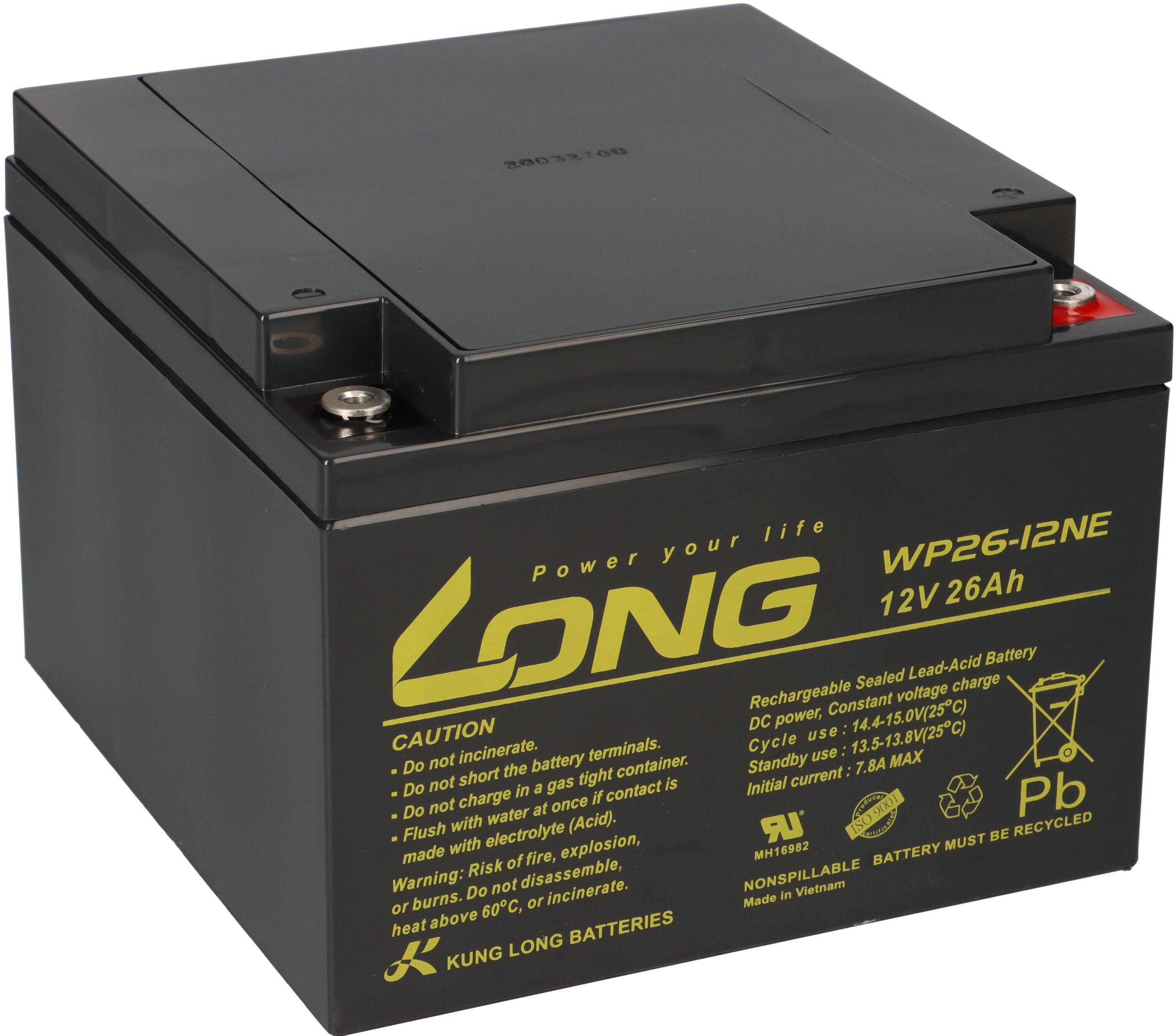Kung Long Akku 12V 26Ah Pb Batterie Bleigel WP26-12NE zyklenfest