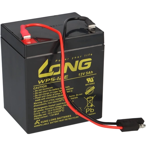 Kung Long Blei Akku AGM 12V 5 Ah WP5-12 mit Stecker für Rasenmäher z.B. Sabo 43-Vario E Toro Briggs Stratton Kung Long Blei Akku AGM 12V 5 Ah WP5-12 mit Stecker für Rasenmäher z.B. Sabo 43-Vario E Toro Briggs Stratton