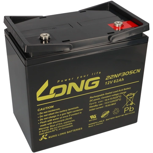 Kung Long Akku 12V 62Ah Pb Batterie Bleigel WP-22NF305CN zyklenfest Kung Long Akku 12V 62Ah Pb Batterie Bleigel WP-22NF305CN zyklenfest