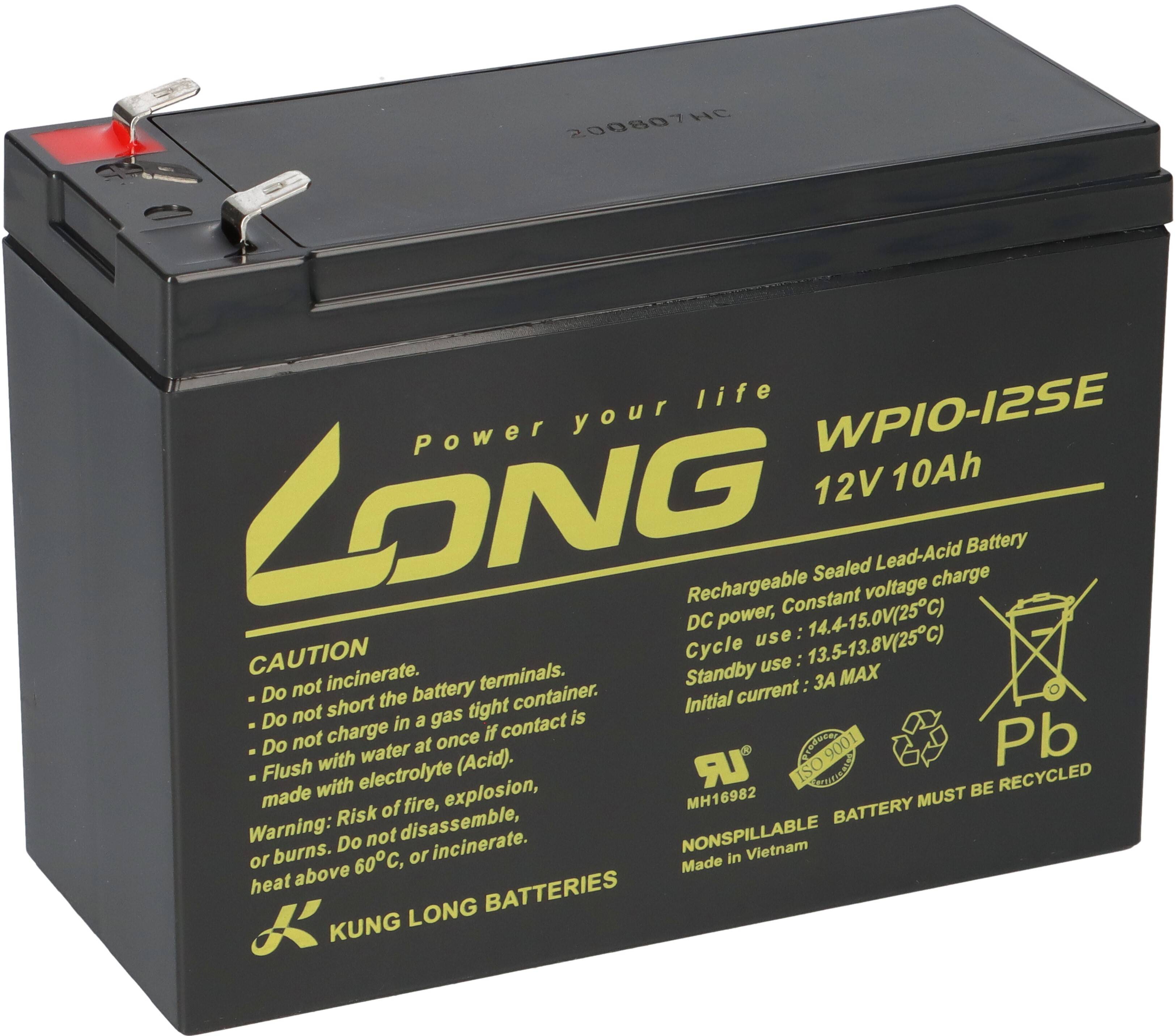 Kung Long Akku 12V 10Ah Pb Batterie Bleigel WP10-12SE zyklenfest