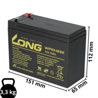 Kung Long Akku 12V 10Ah Pb Batterie Bleigel WP10-12SE zyklenfest Kung Long Akku 12V 10Ah Pb Batterie Bleigel WP10-12SE zyklenfest
