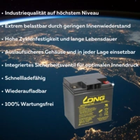 Kung Long Akku 12V 30Ah Pb Batterie WP30-12TNE zyklenfest Kung Long Akku 12V 30Ah Pb Batterie WP30-12TNE zyklenfest