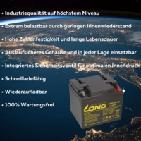 Kung Long WP45-12 VDS12V 45Ah Pb Batterie Bleigel AGM Kung Long WP45-12 VDS12V 45Ah Pb Batterie Bleigel AGM