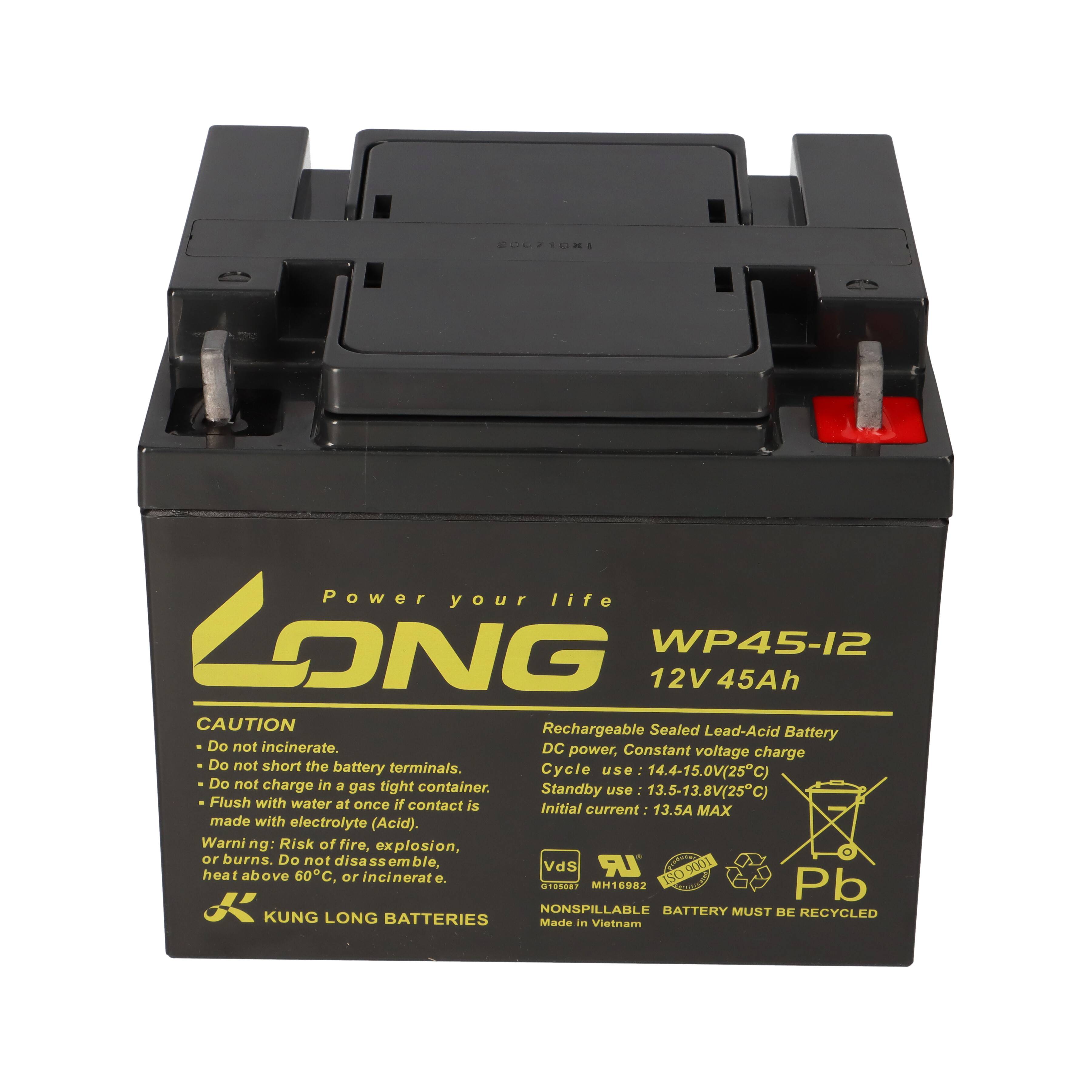 Kung Long WP45-12 12V 45Ah AGM Bleiakku M6 VdS