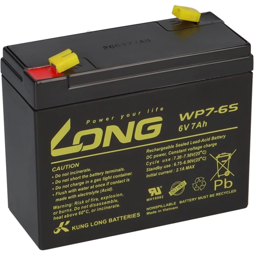 Kung Long Akku WP7-6S 6V 7Ah AGM Blei Vlies wartungsfrei 6Volt Kung Long Akku WP7-6S 6V 7Ah AGM Blei Vlies wartungsfrei 6Volt