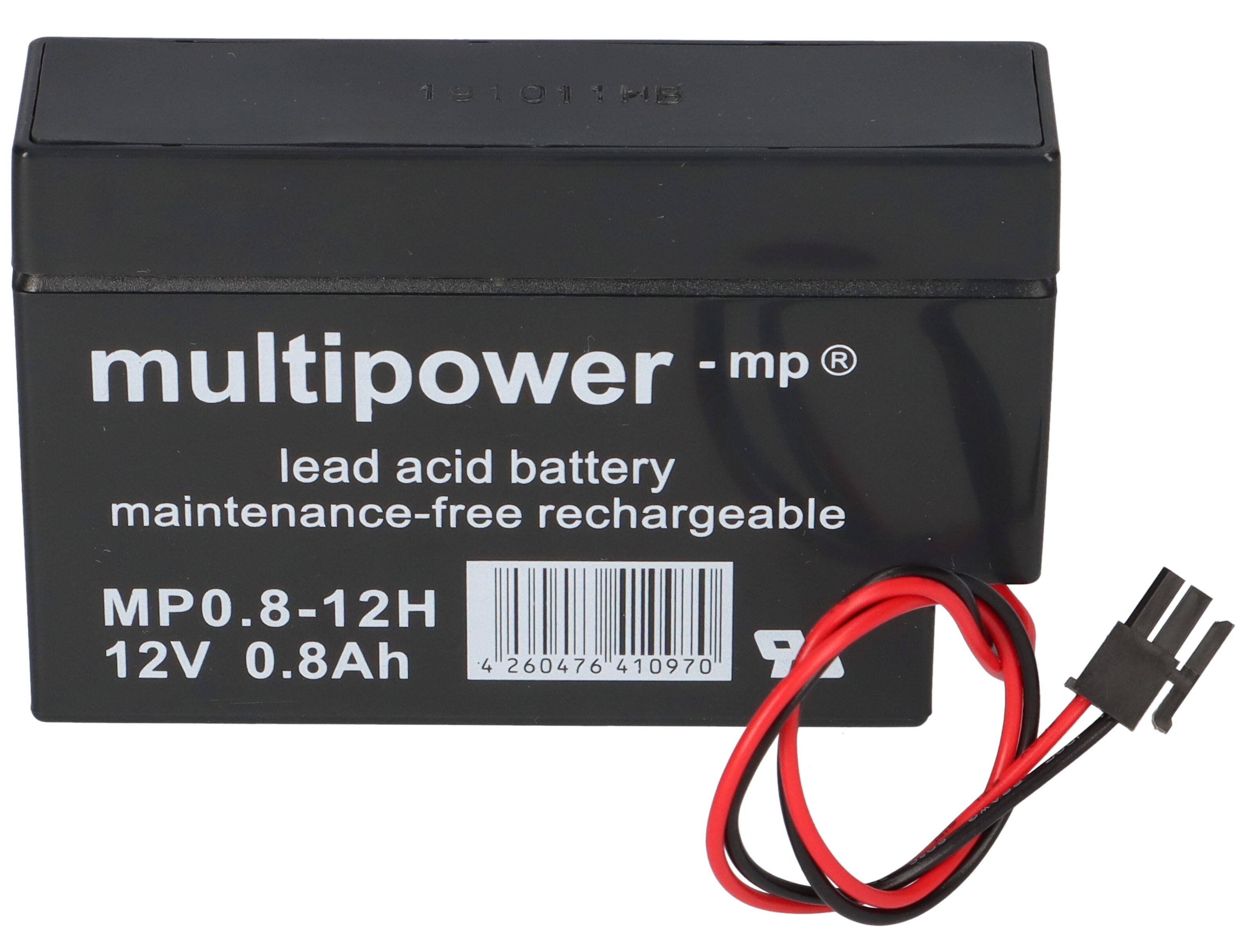 Multipower Blei-Akku MP0,8-12H Pb 12V 0,8Ah Heim und Haus Stecker