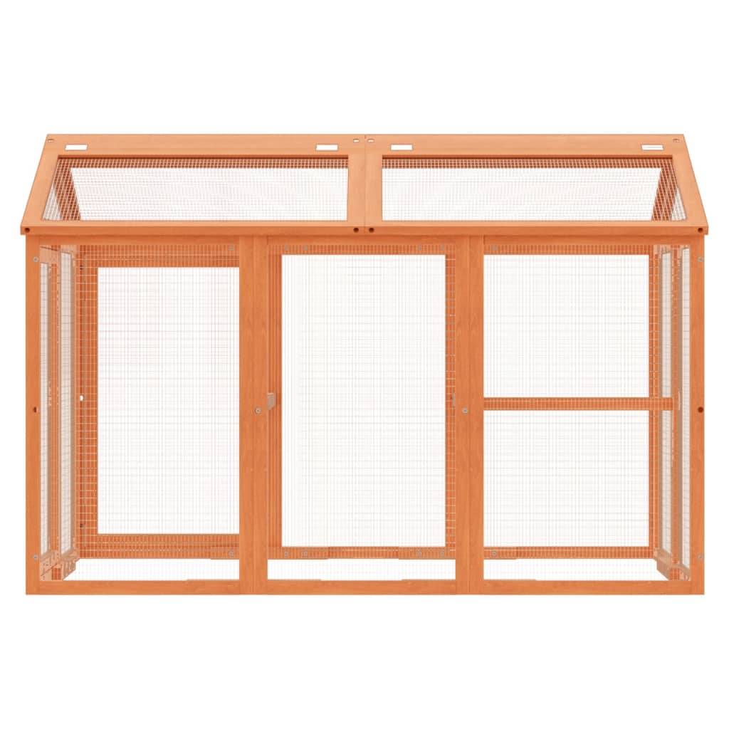 vidaXL Freilaufgehege Braun 141x94x104 cm Massivholz Kiefer