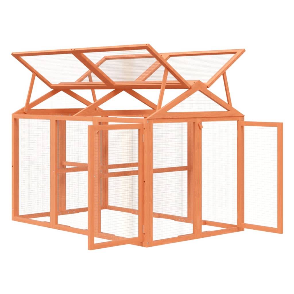 vidaXL Freilaufgehege Braun 141x94x104 cm Massivholz Kiefer